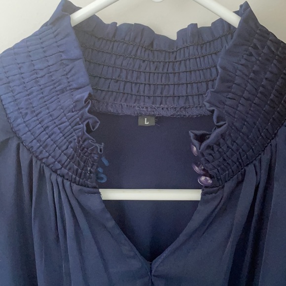 Amazon | Navy Blue Silk Dress - Picture 2 of 5